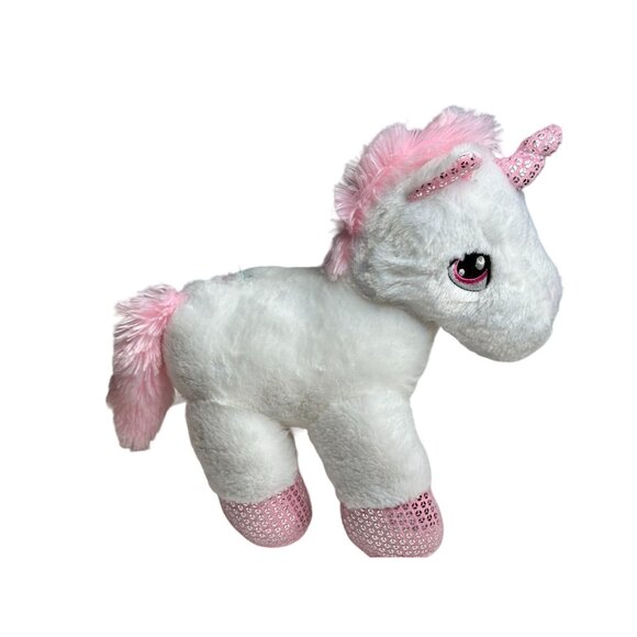 Dan Dee Plush Unicorn Stuffed Animal Pink Sequin Stars Embroidered Eyes Toy Gift - Picture 2 of 9